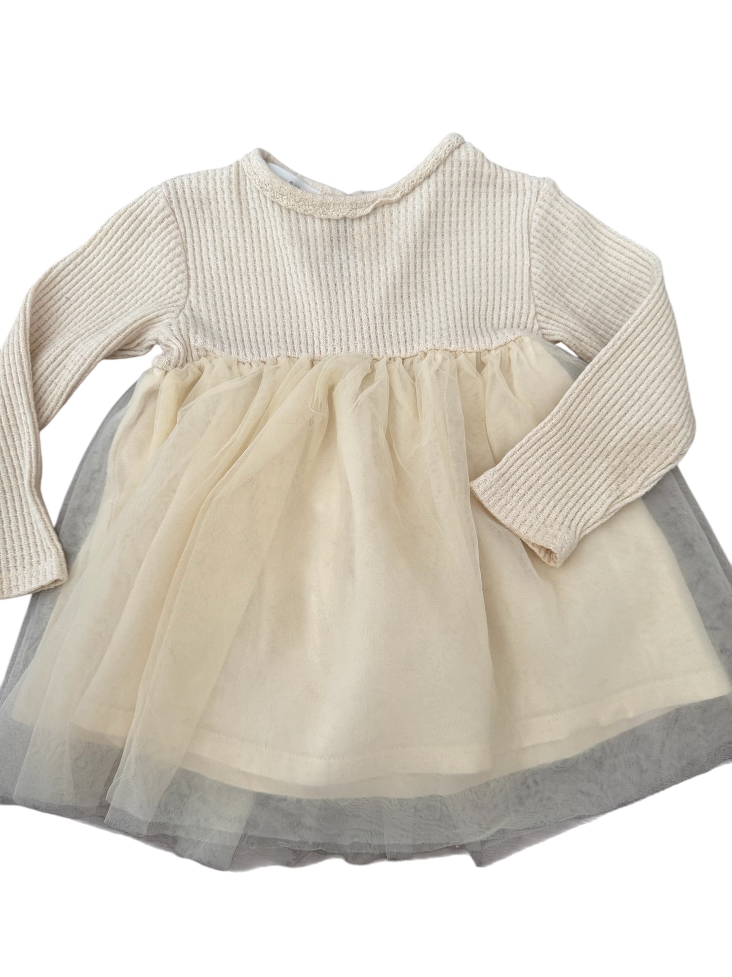 Zara ivory thermal/tulle dress