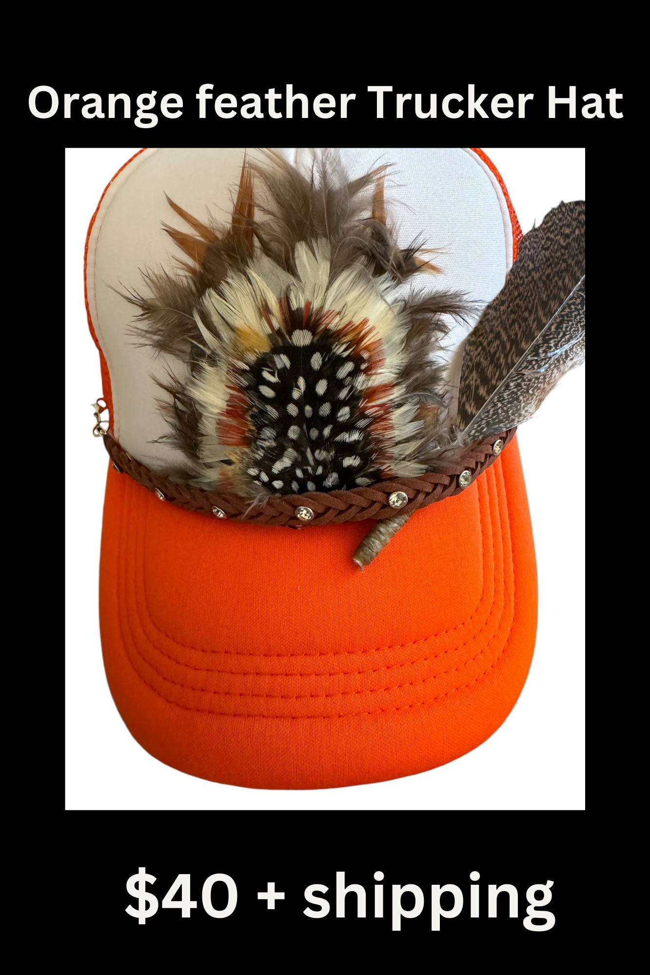 Trucker Hat with feathers