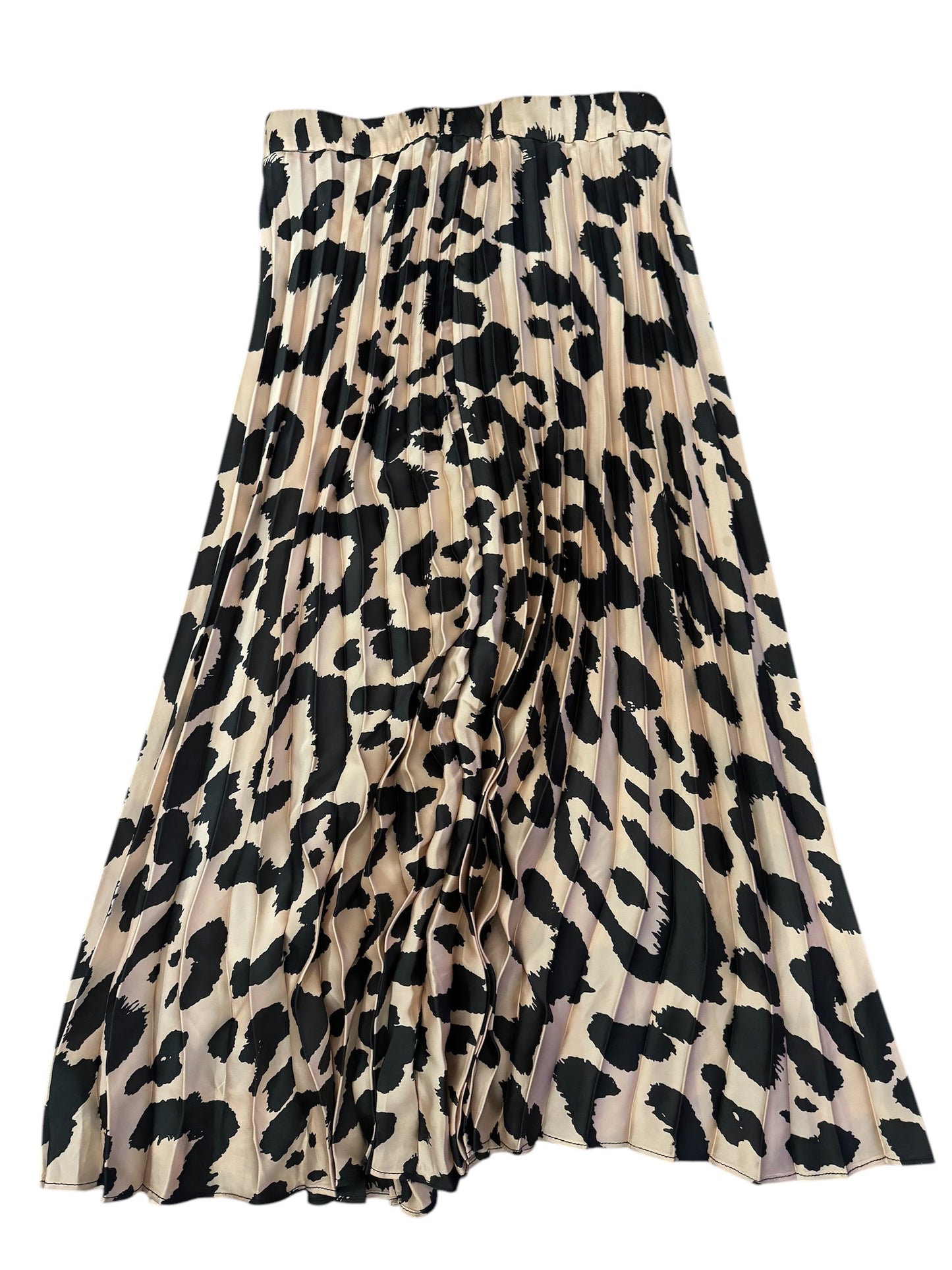 Cheetah silky pleated skirt sz S