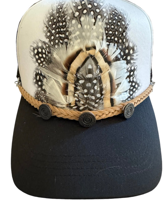 Trucker Hat with feathers