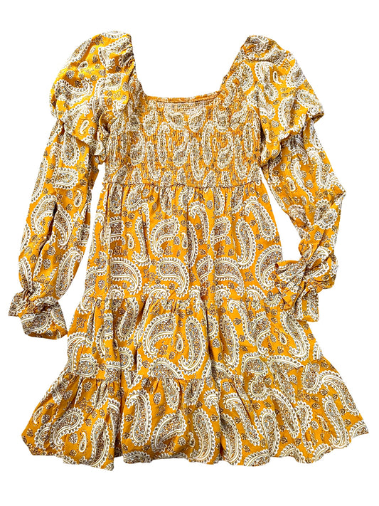 Yellow boho paisley dress sz M
