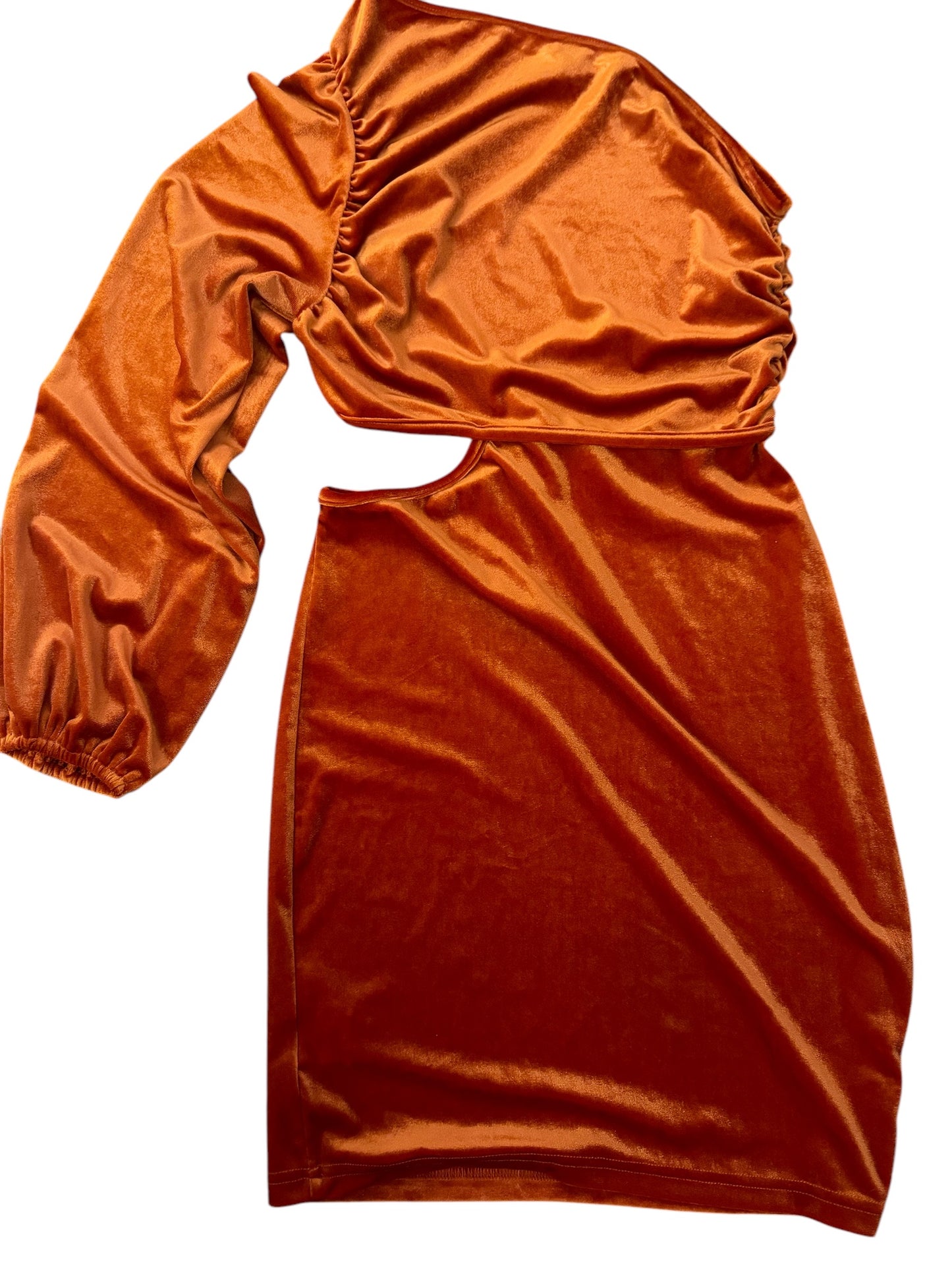 NWT orange velvet dress sz S