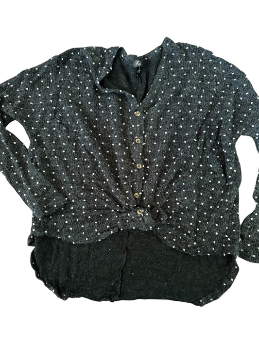 Grey polka dot top sz S