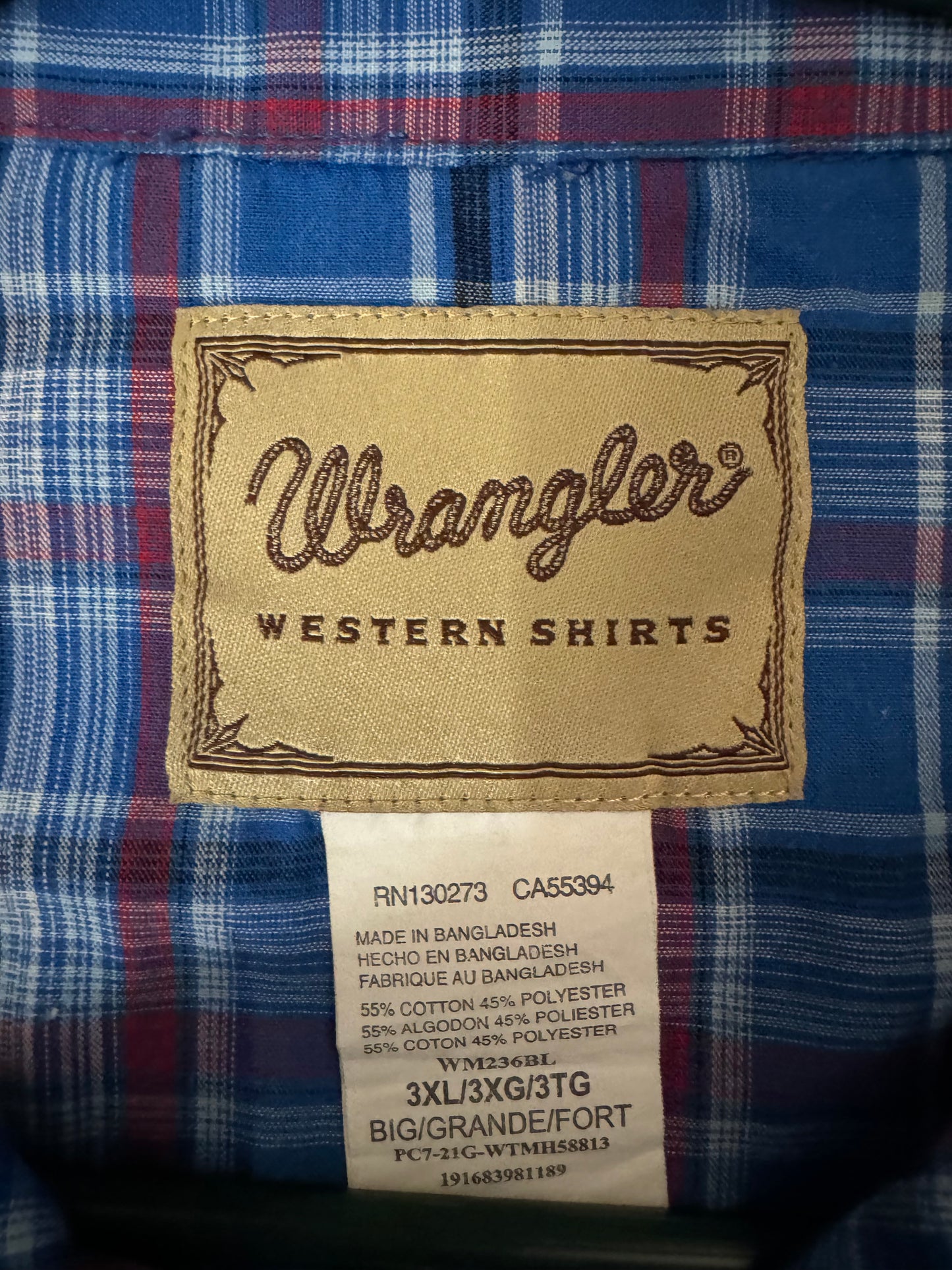 Wrangler Pearl snap men’s sz 3XL