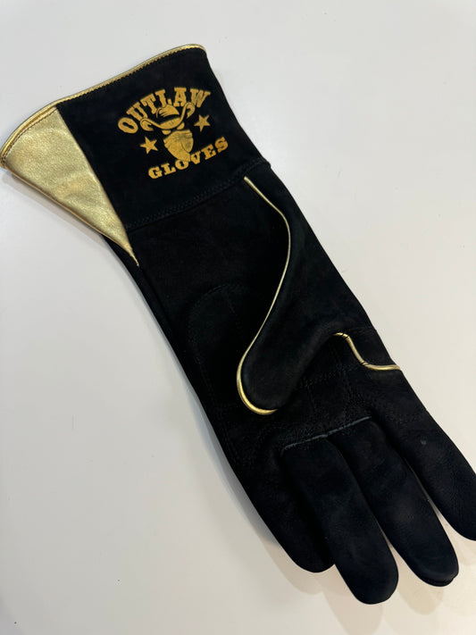 Blk Outlaw Bull Riding Glove Sz 8