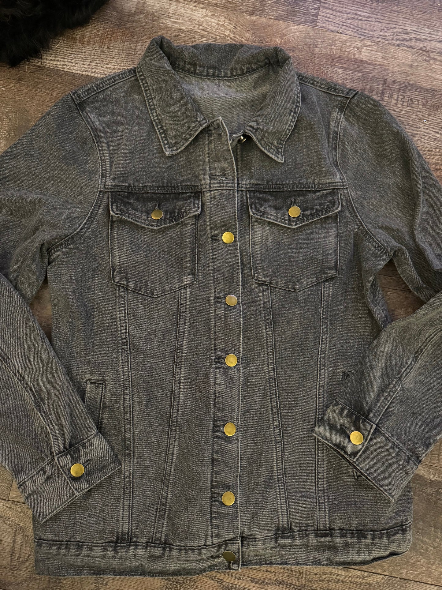 Grey denim coat sz M