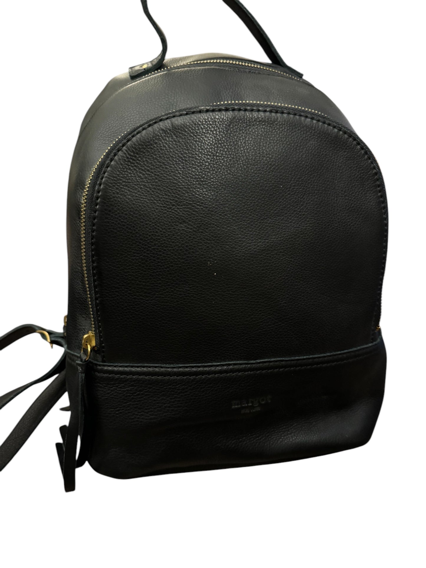 Black leather Margot backpack purse