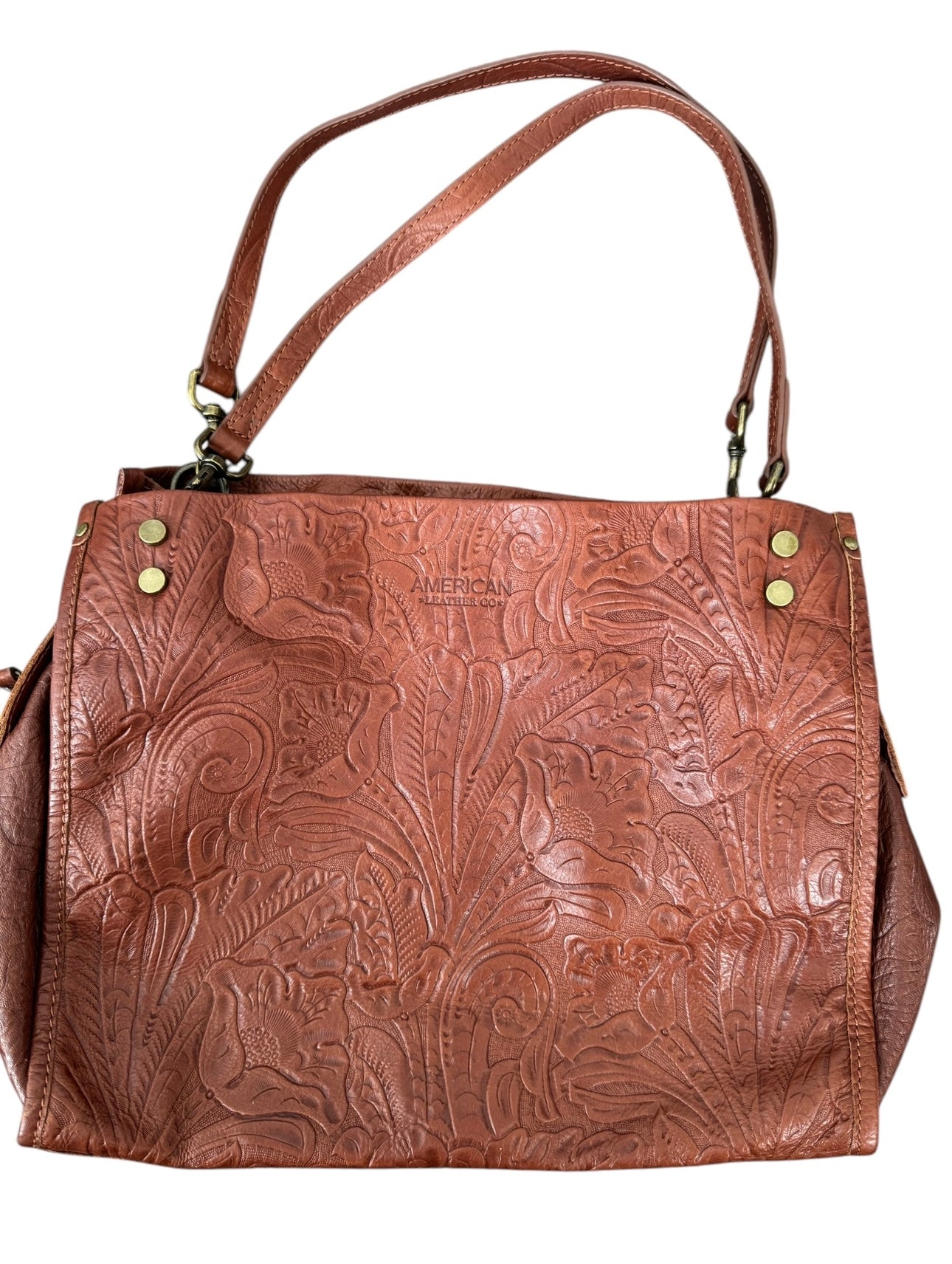 American Leather Co. tooled purse