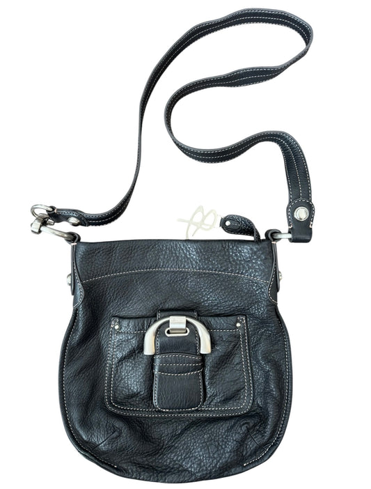 B Makowsky black leather crossbody bag