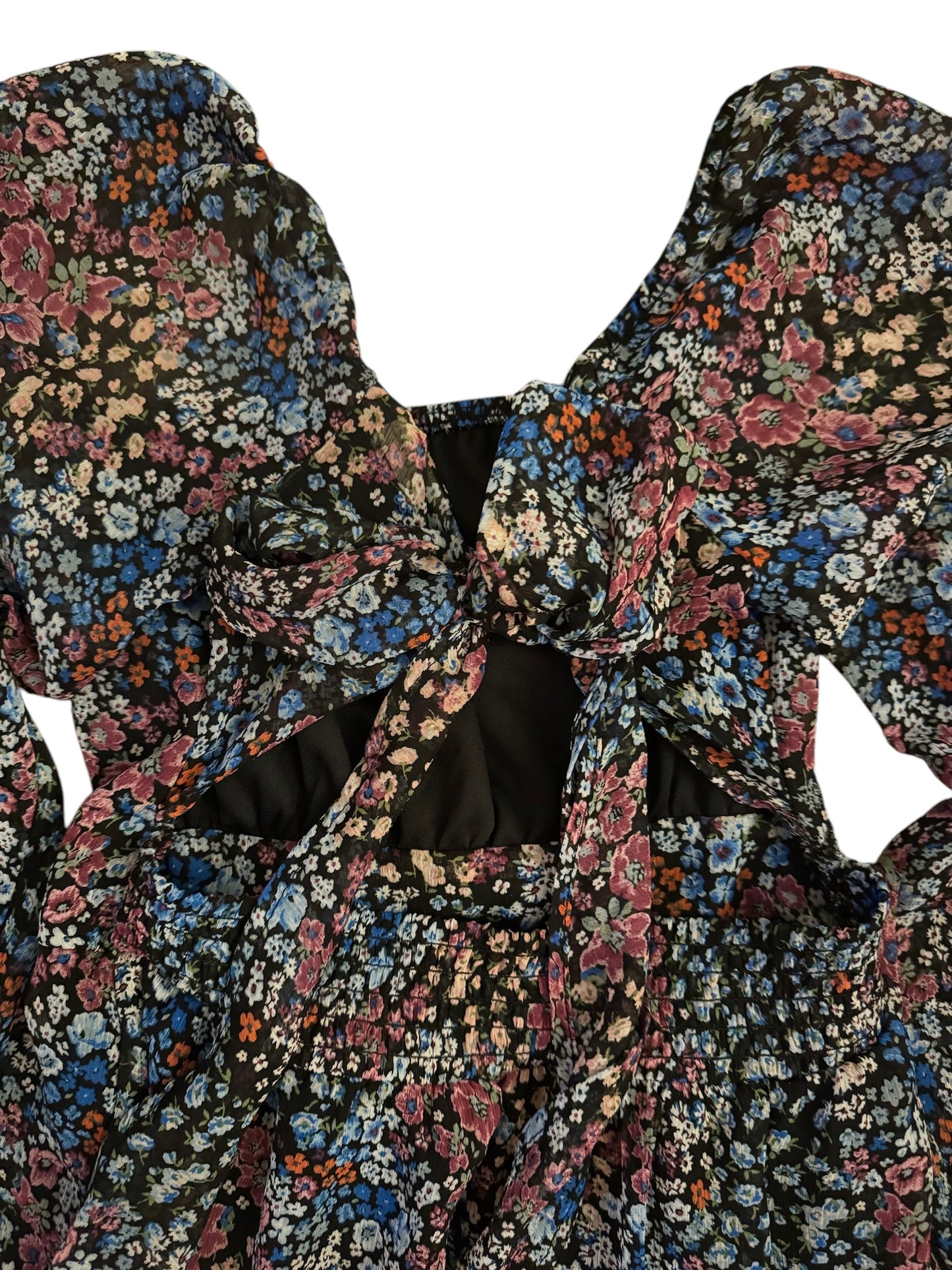 Tie-back floral dress sz XS