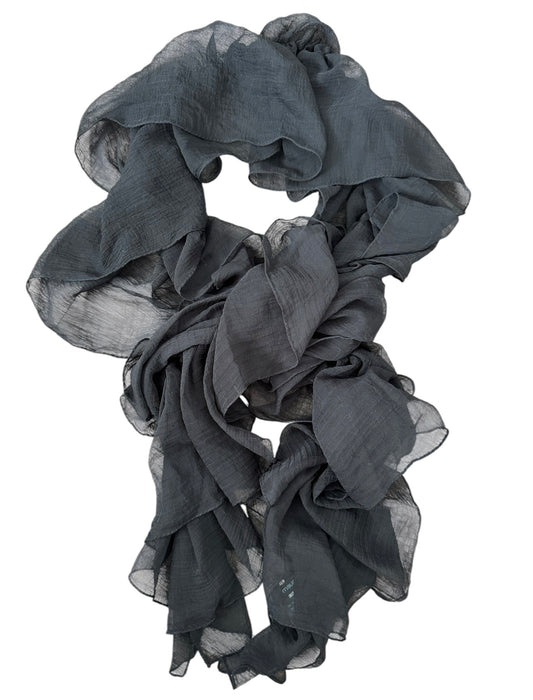 Black lightweight ruffle scarf