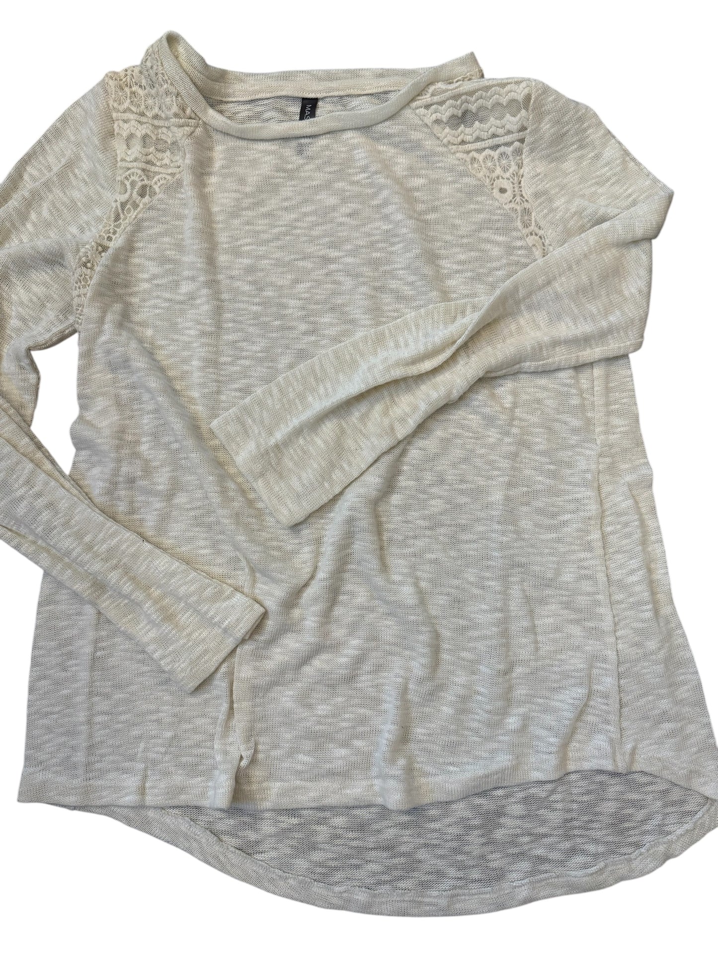 Ivory with lace tunic tee sz M