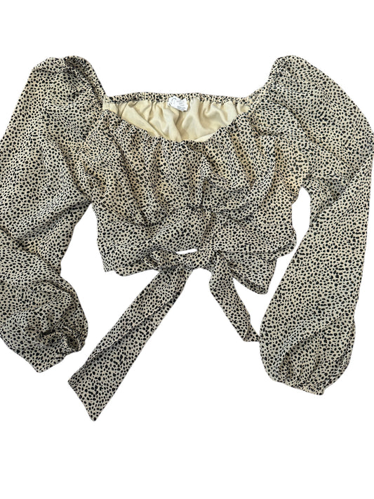 Leopard bow back shirt sz small