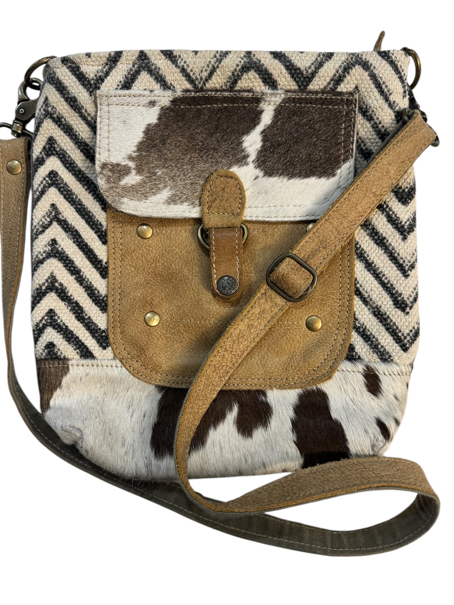 Myra crossbody hide bag