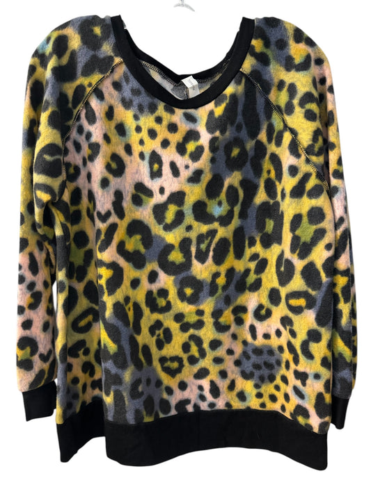 Fuzzy leopard sweatshirt sz small