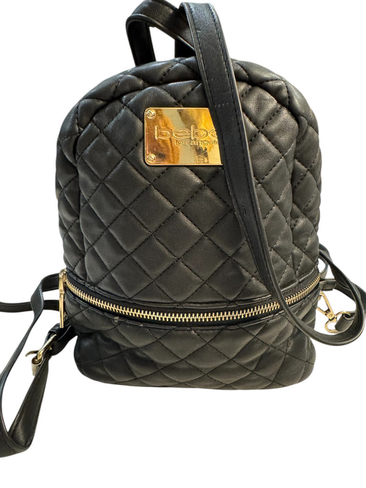 Bebe black quilted mini backpack