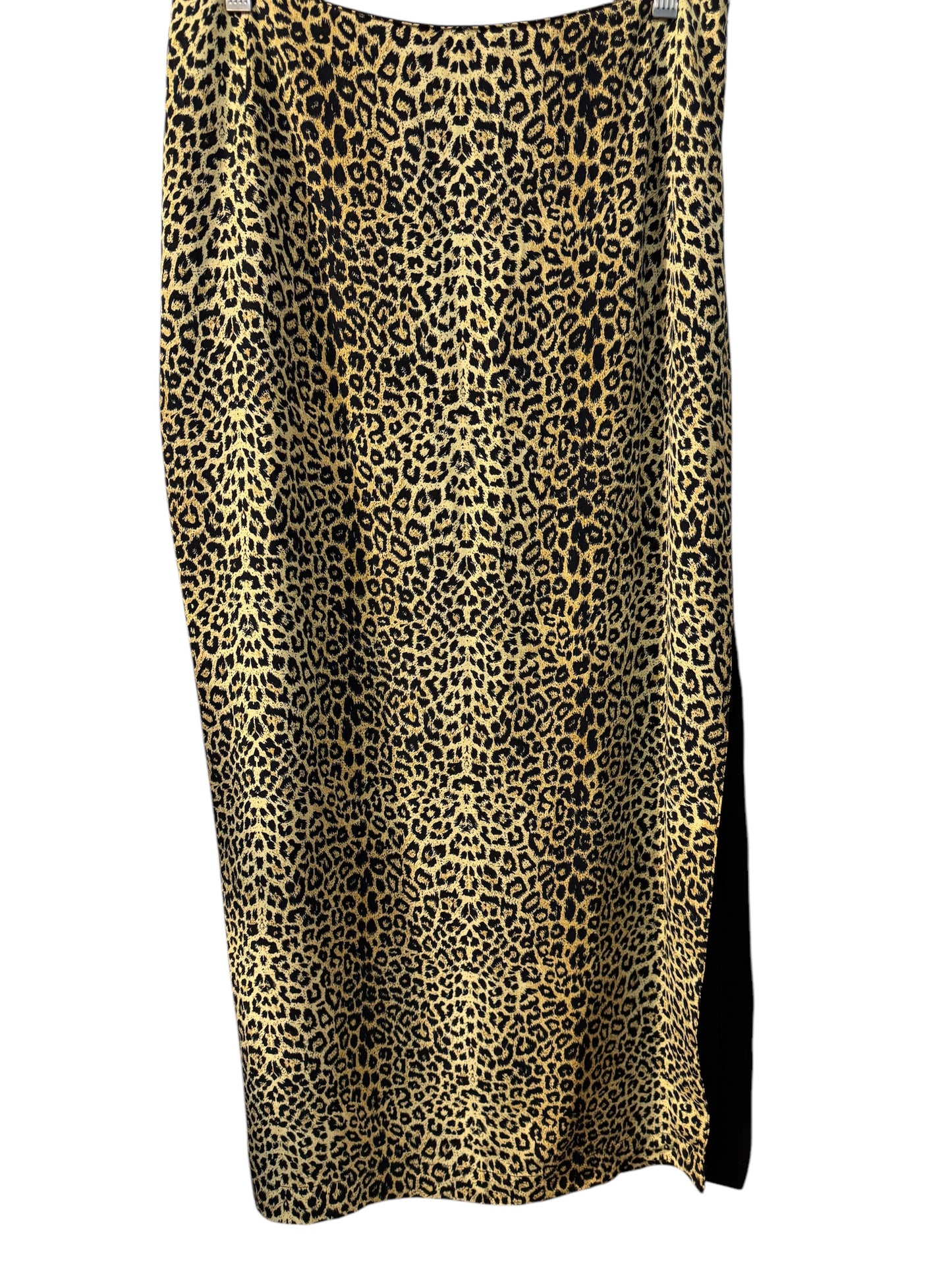 Vtg leopard skirt w/slit sz 10