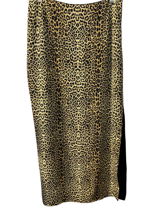 Vtg leopard skirt w/slit sz 10