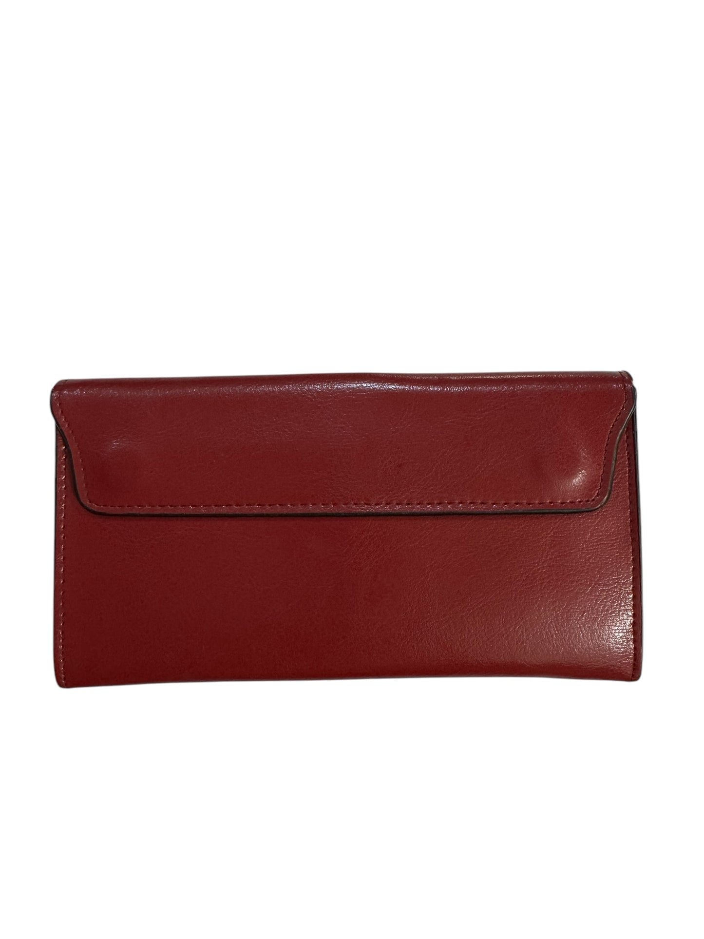 Red leather vintage wallet