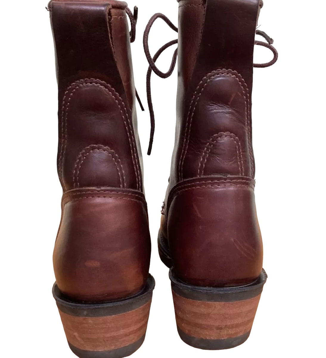 DURANGO ROPER RD 535 Cowgirl Western Kiltie Boots Brown Lace-up Leather Sz 8M