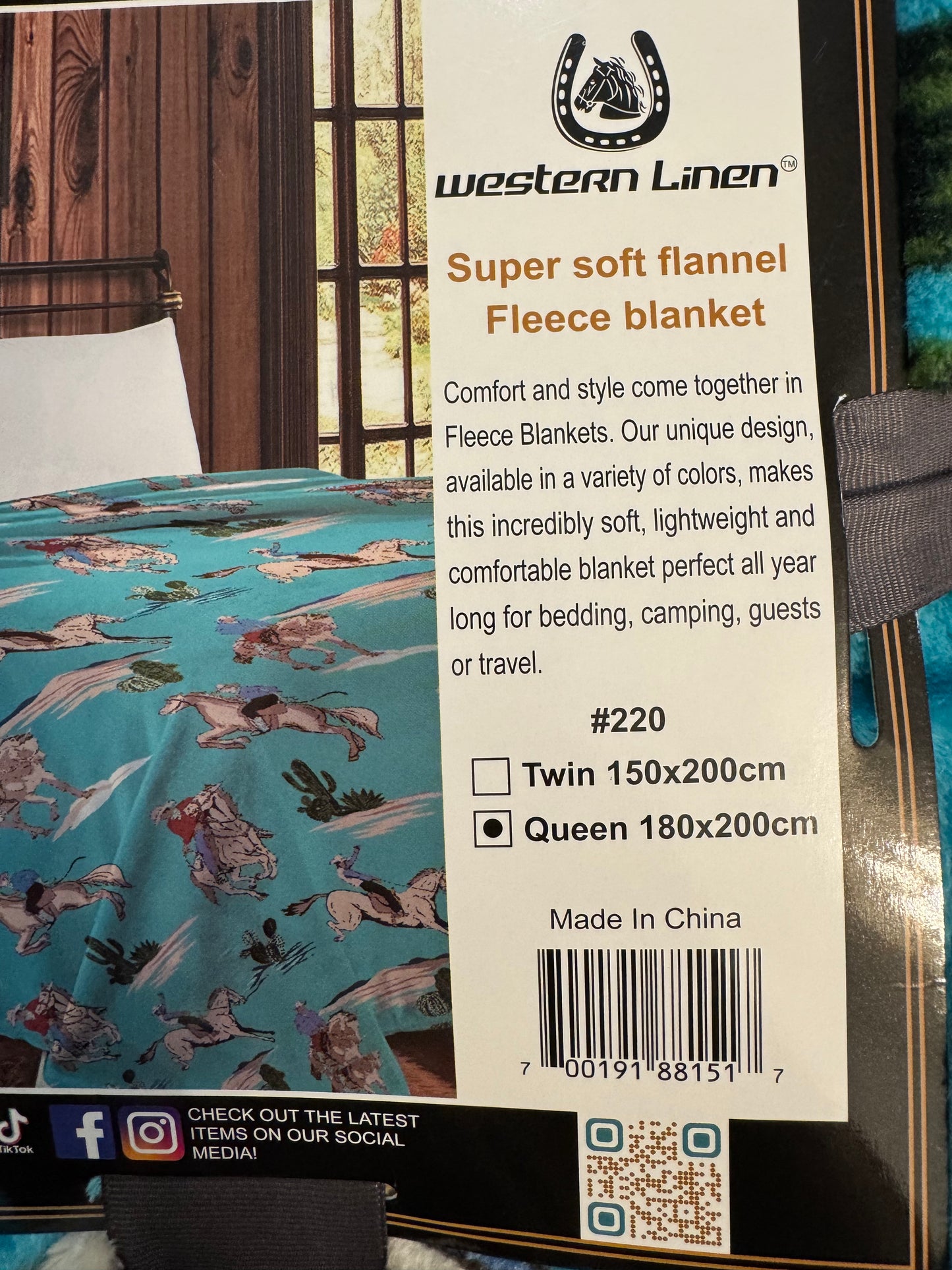 NWT soft cowboy blanket QUEEN