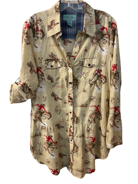 Tasha Polizzi western print shirt sz M