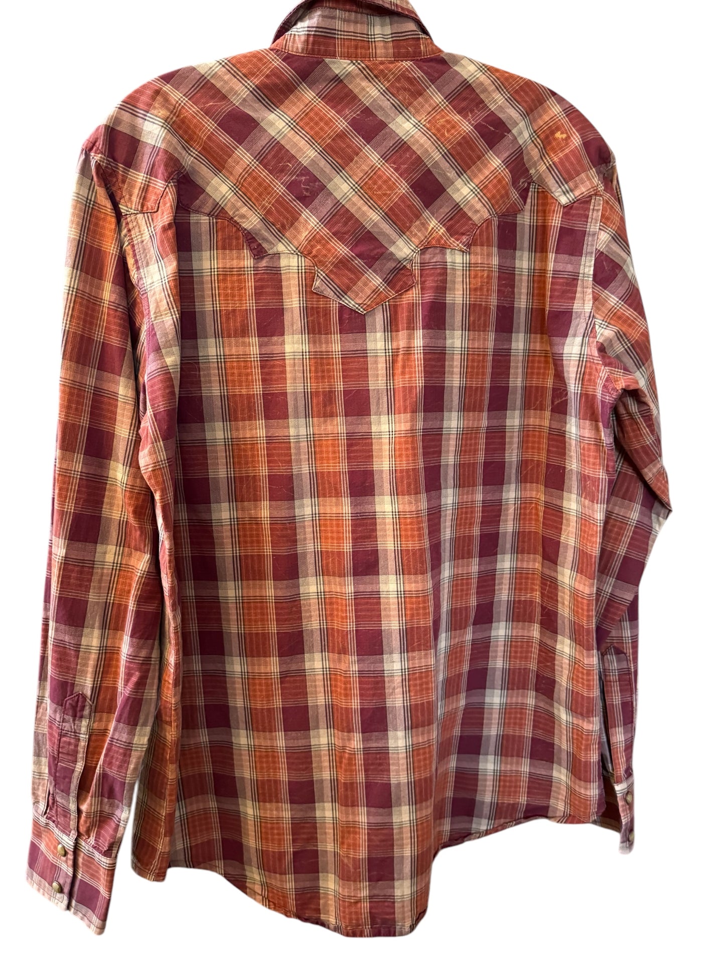 Wangler Retro plaid pearl snap sz M