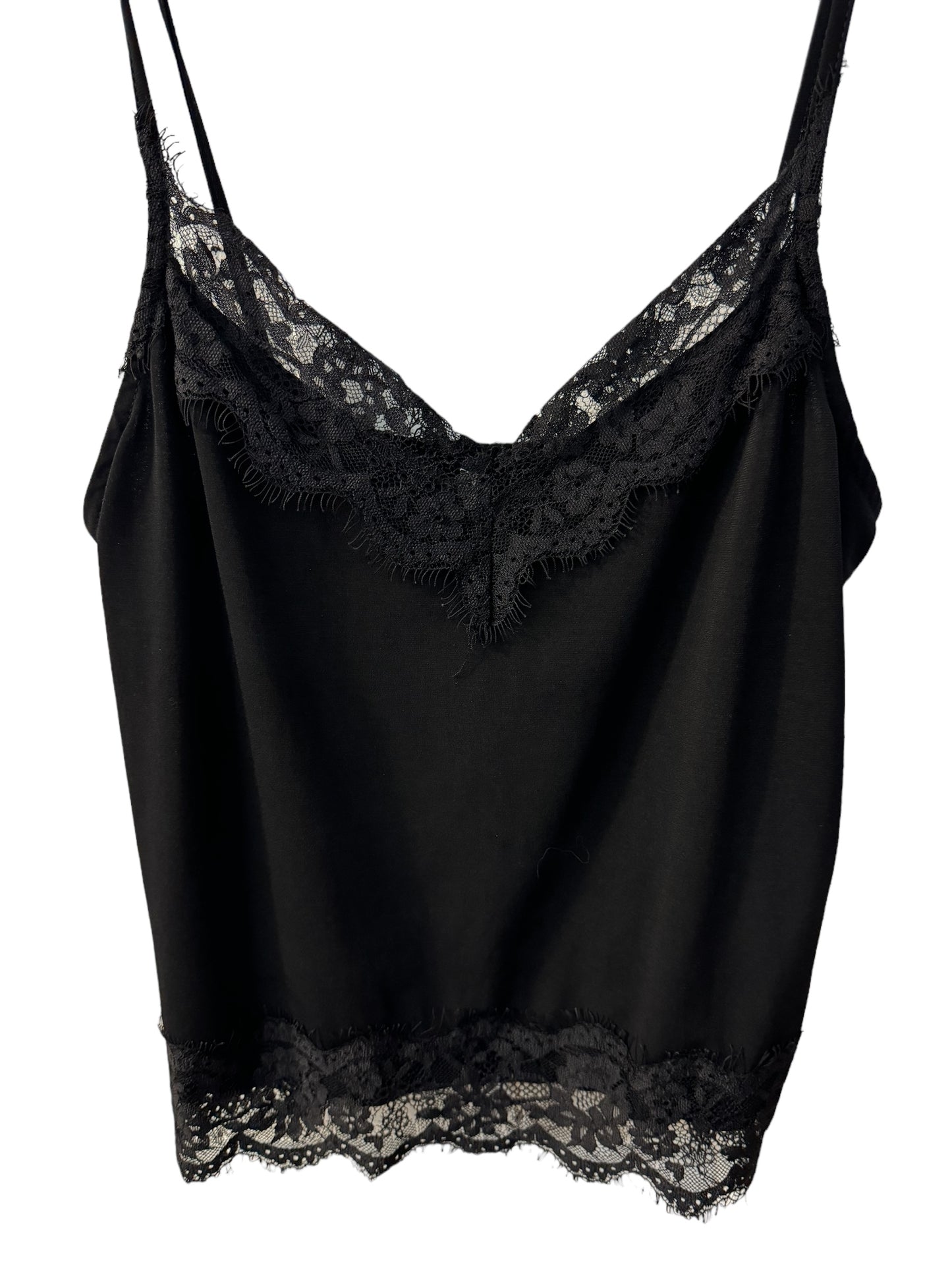 Zara black tank w/lace sz M