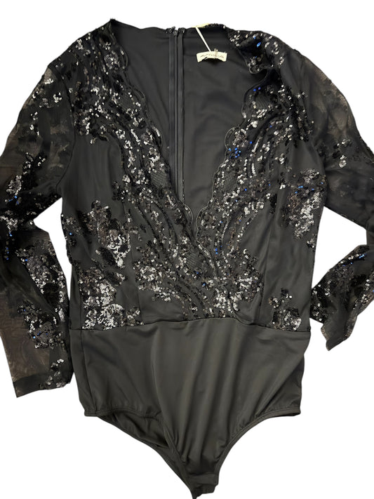 NWT sheer/sequin bodysuit sz M