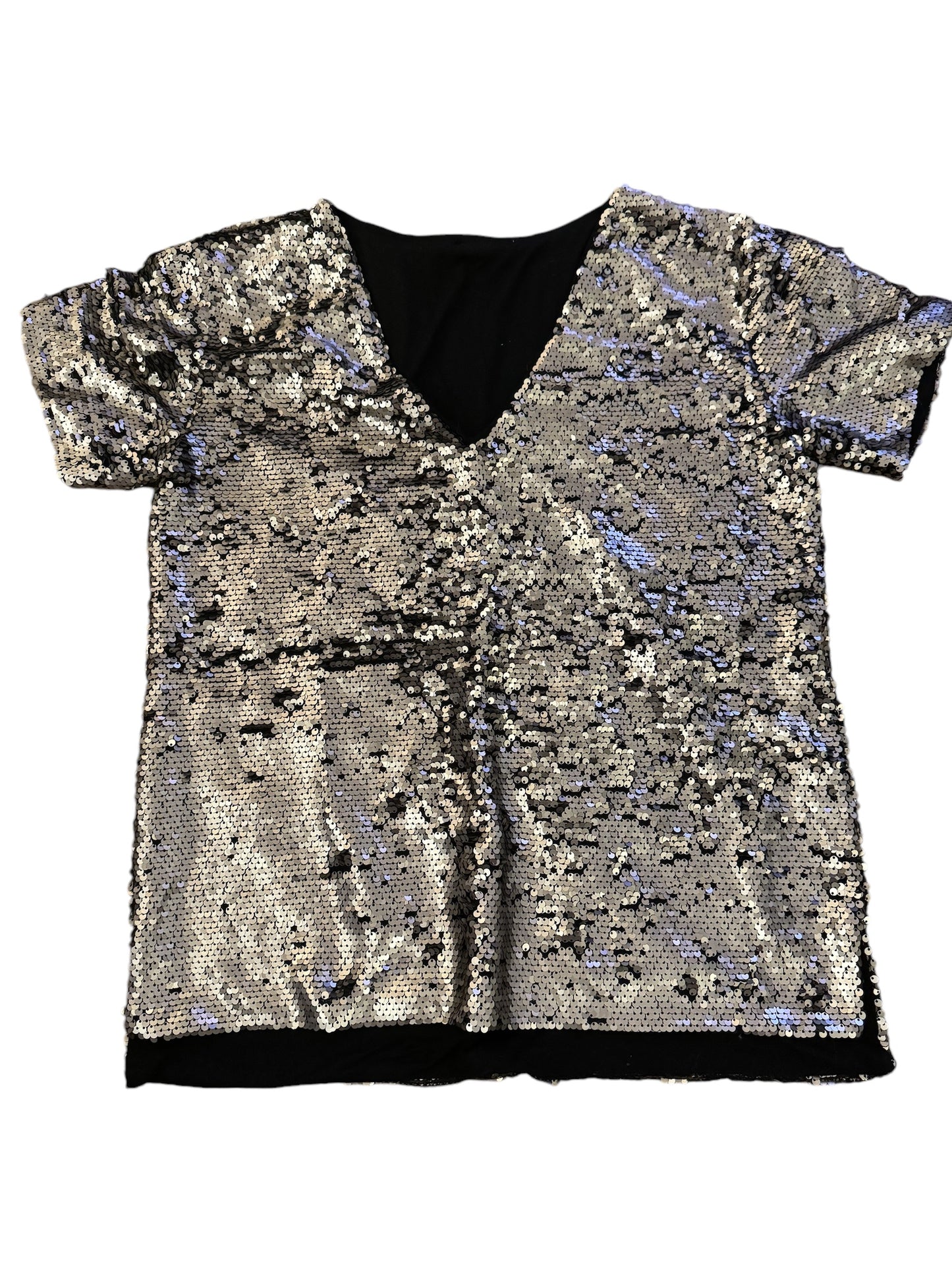 Anthropologie silver black shirt S/M