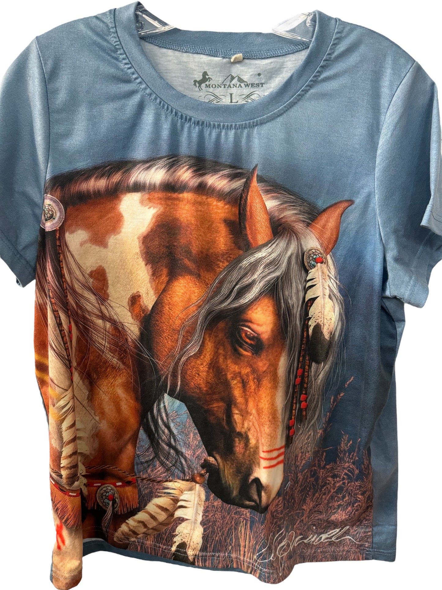 Montana West horse tee sz L