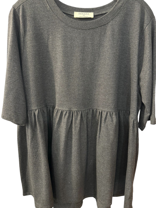 Zenana grey tee sz 1X