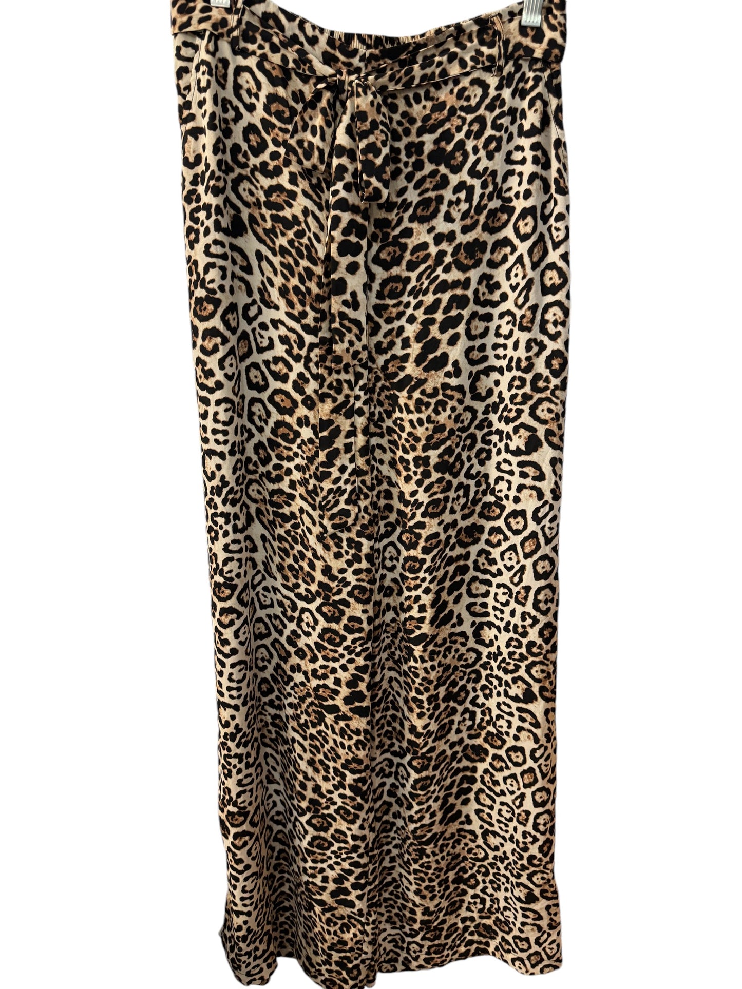 F21 leopard flowy pants sz L