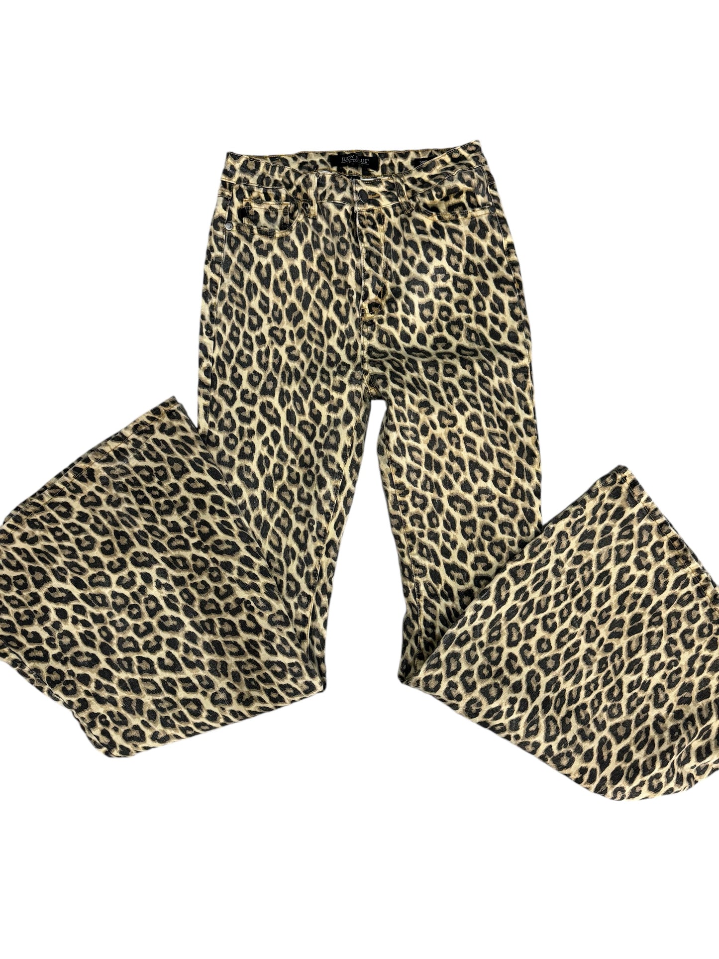 Judy Blue leopard flare jeans sz 7