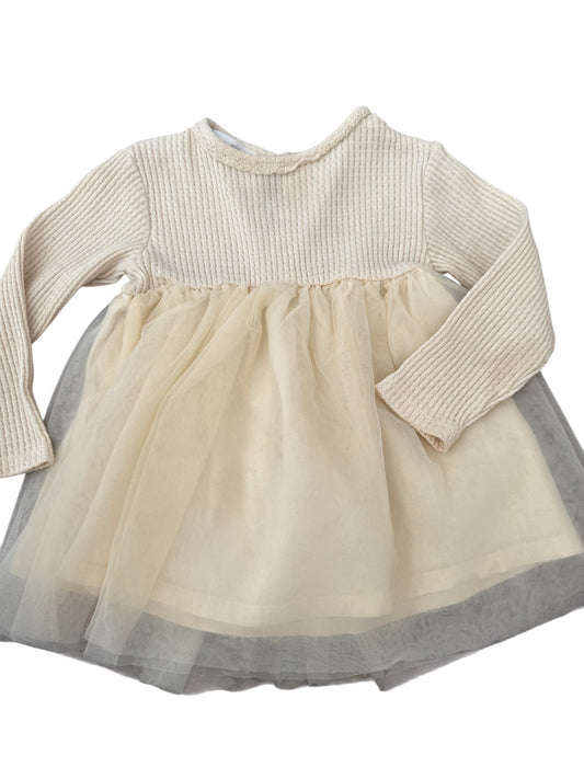 Zara ivory thermal/tulle dress