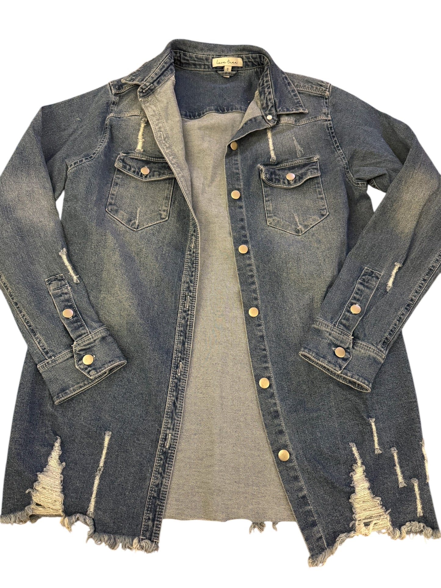 Denim “Shacket” Sz S