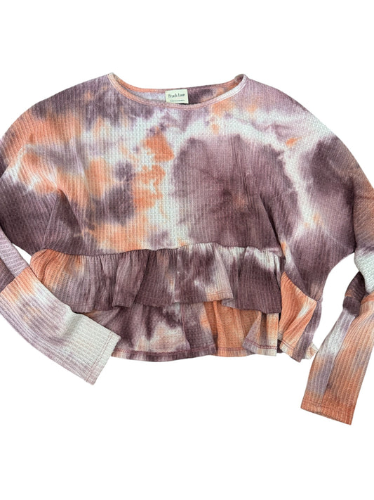 Tie dye thermal crop tee sz S