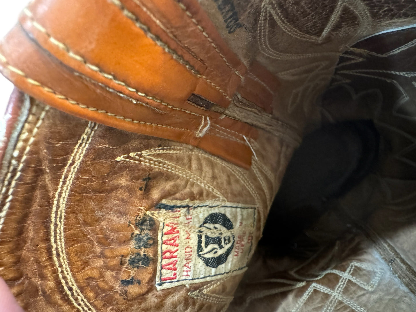 Handmade orange boots men’s 8.5