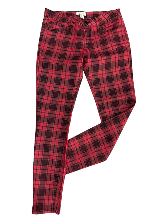 Red/blk plaid jeans sz 28