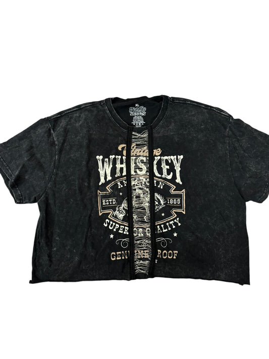 Cropped “whiskey” tee sz XL