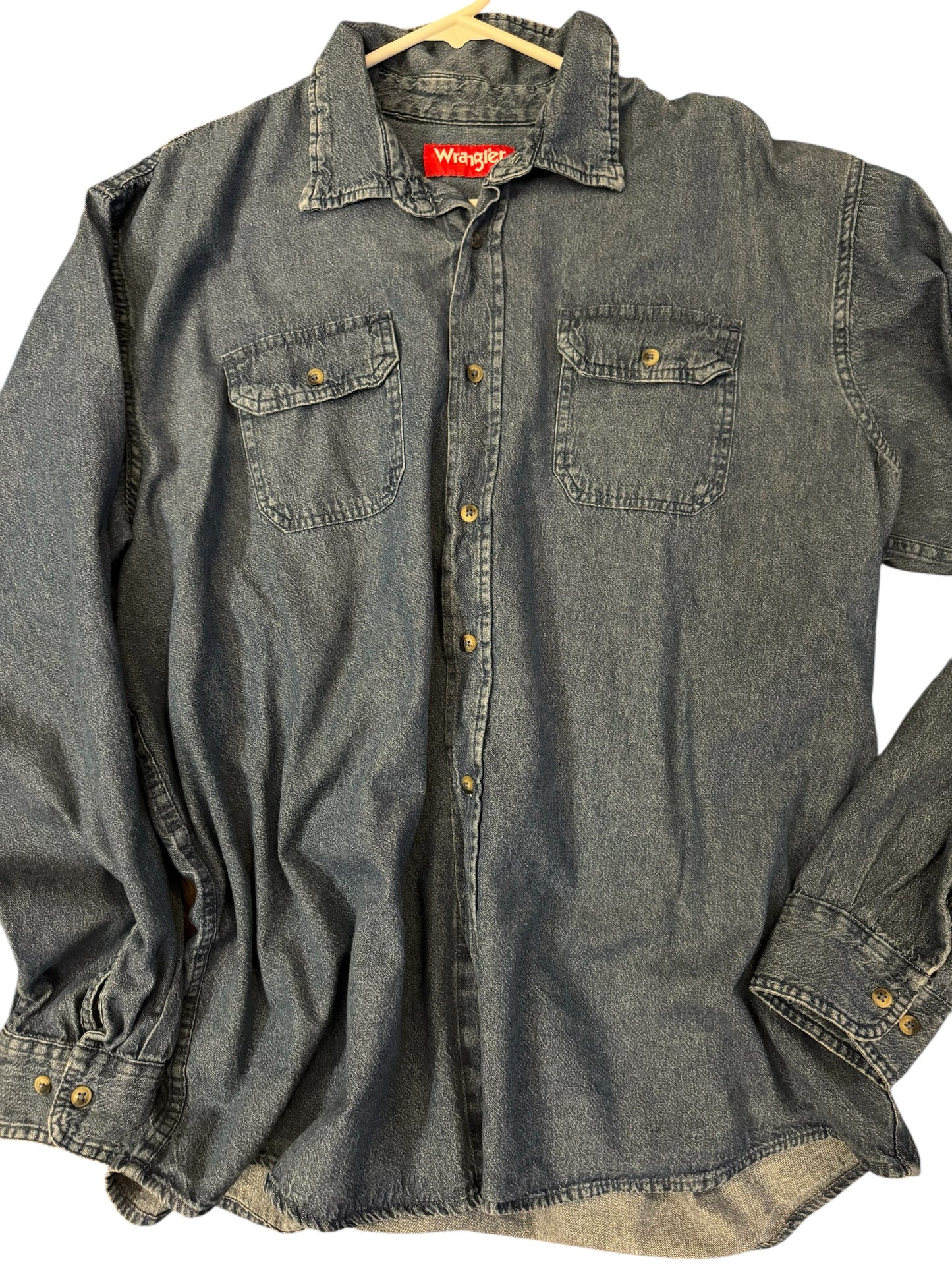 Wrangler men’s denim button up sz 2XL